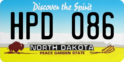 ND license plate HPD086