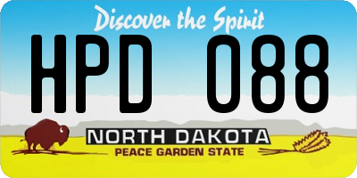 ND license plate HPD088