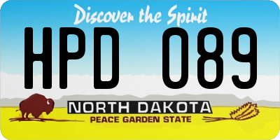 ND license plate HPD089