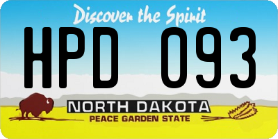 ND license plate HPD093