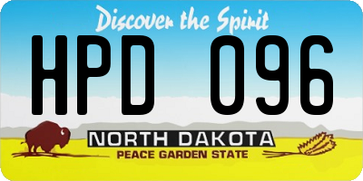 ND license plate HPD096