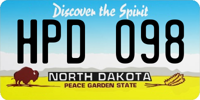 ND license plate HPD098