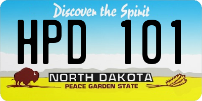 ND license plate HPD101