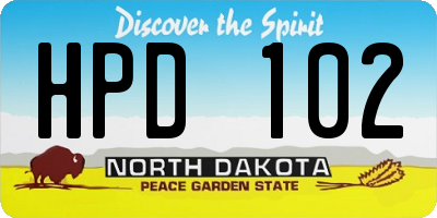 ND license plate HPD102