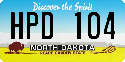 ND license plate HPD104