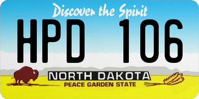 ND license plate HPD106
