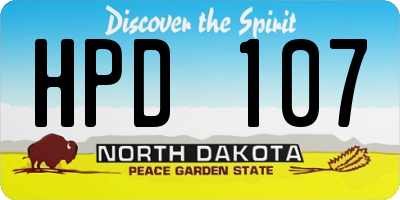 ND license plate HPD107