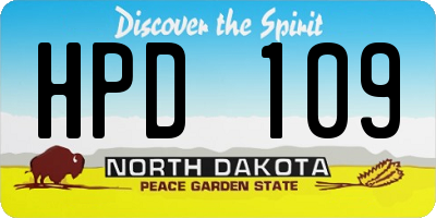 ND license plate HPD109