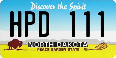 ND license plate HPD111