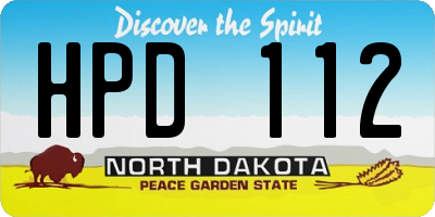 ND license plate HPD112