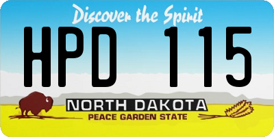 ND license plate HPD115