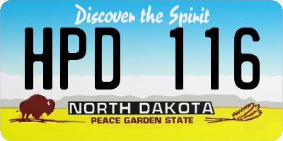 ND license plate HPD116