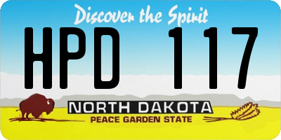 ND license plate HPD117