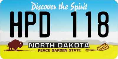 ND license plate HPD118