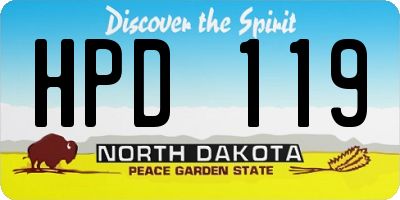 ND license plate HPD119