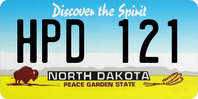 ND license plate HPD121