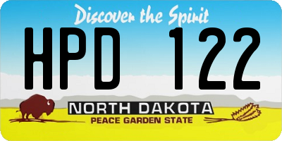 ND license plate HPD122