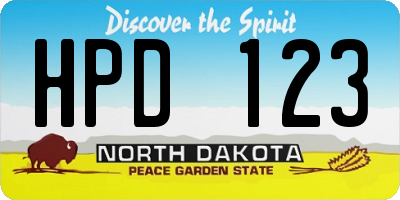 ND license plate HPD123