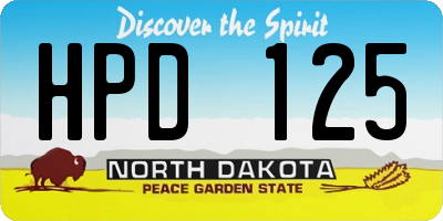 ND license plate HPD125