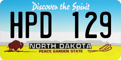 ND license plate HPD129