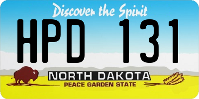ND license plate HPD131