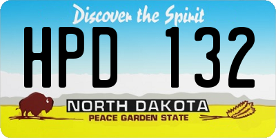 ND license plate HPD132