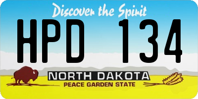 ND license plate HPD134