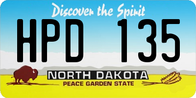 ND license plate HPD135