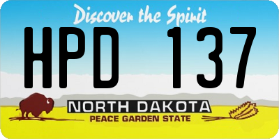 ND license plate HPD137