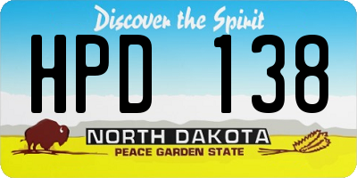 ND license plate HPD138