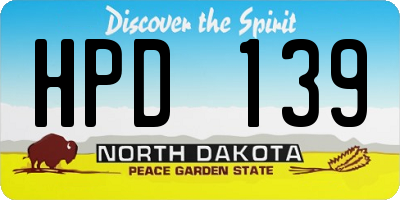 ND license plate HPD139