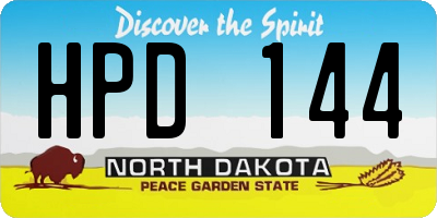 ND license plate HPD144