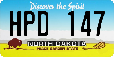 ND license plate HPD147