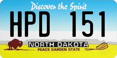 ND license plate HPD151