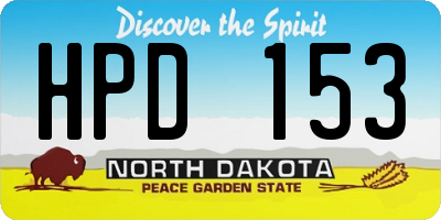ND license plate HPD153