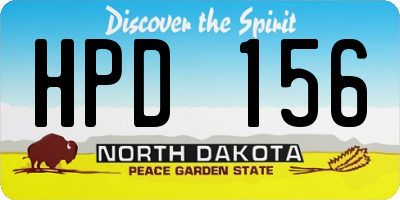 ND license plate HPD156