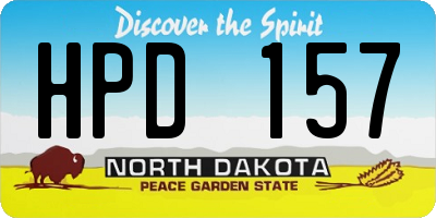 ND license plate HPD157