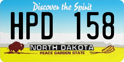 ND license plate HPD158