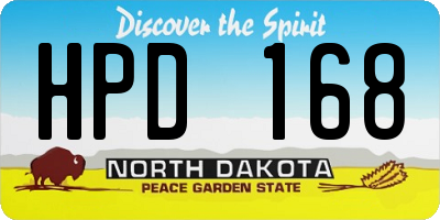 ND license plate HPD168