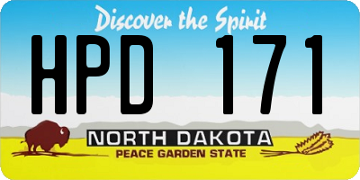 ND license plate HPD171