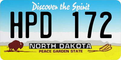 ND license plate HPD172