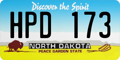 ND license plate HPD173