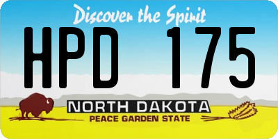 ND license plate HPD175
