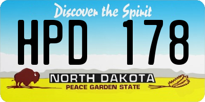 ND license plate HPD178