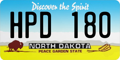 ND license plate HPD180