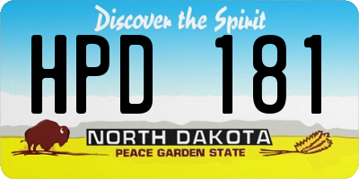 ND license plate HPD181