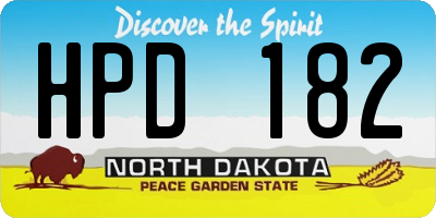 ND license plate HPD182