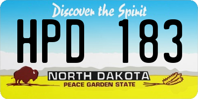 ND license plate HPD183
