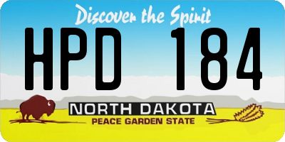 ND license plate HPD184