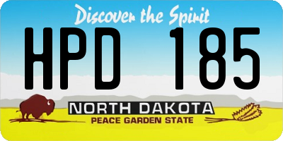 ND license plate HPD185